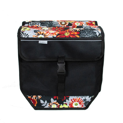 BikyBag Model T - Bicycle Double Pannier Bag (Red Meadow) - BikyBag