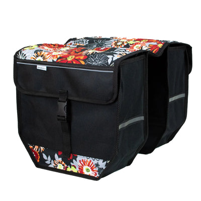 BikyBag Model T - Bicycle Double Pannier Bag (Red Meadow) - BikyBag