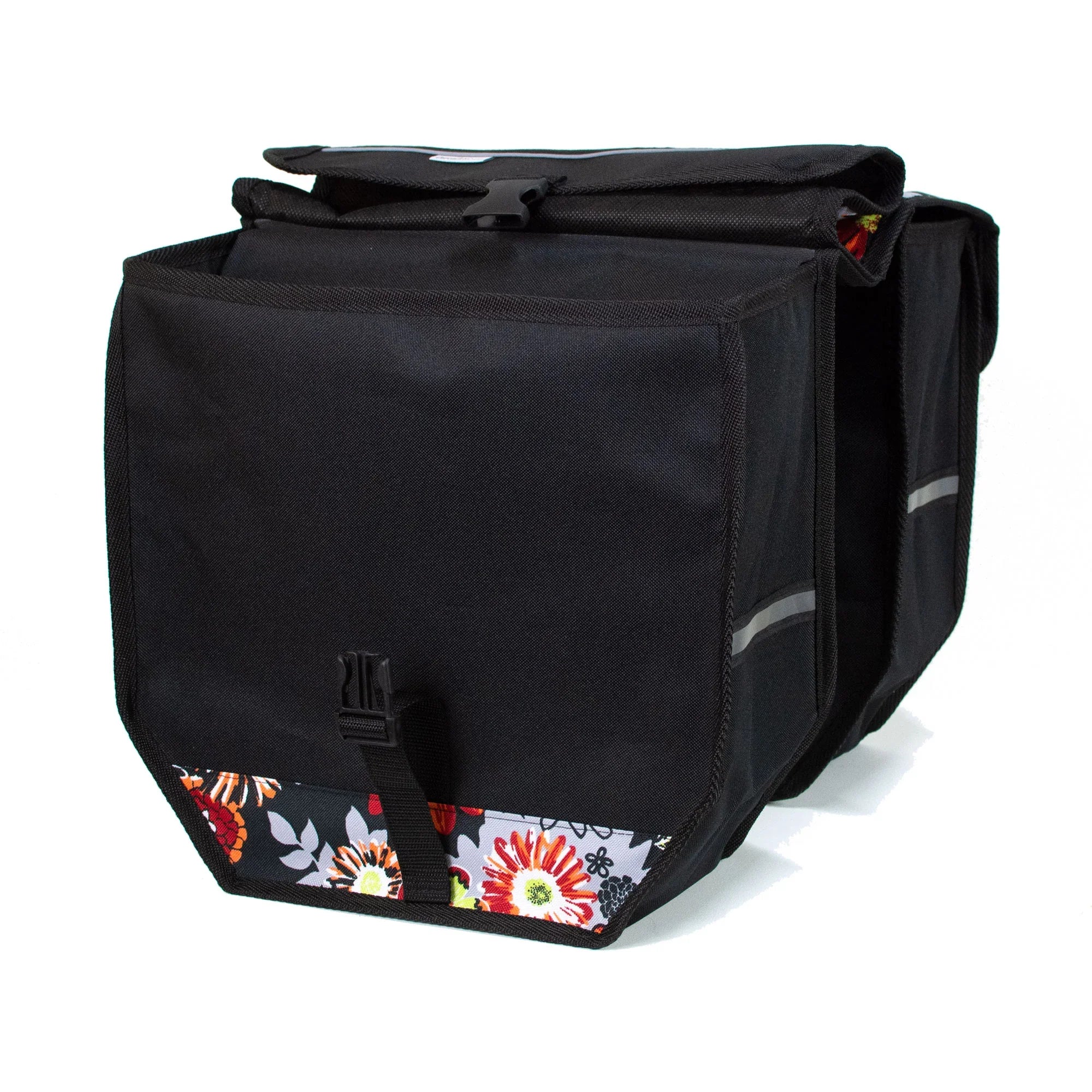 BikyBag Model T - Bicycle Double Pannier Bag (Red Meadow) - BikyBag