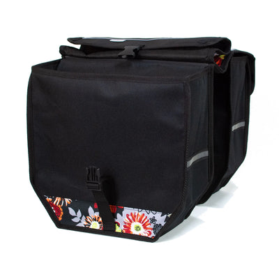 BikyBag Model T - Bicycle Double Pannier Bag (Red Meadow) - BikyBag