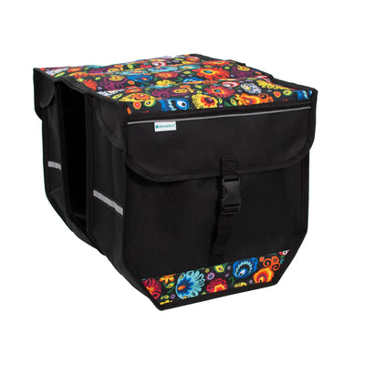 BikyBag Model T - Bicycle Double Pannier Bag (Folklore Flowers) - BikyBag