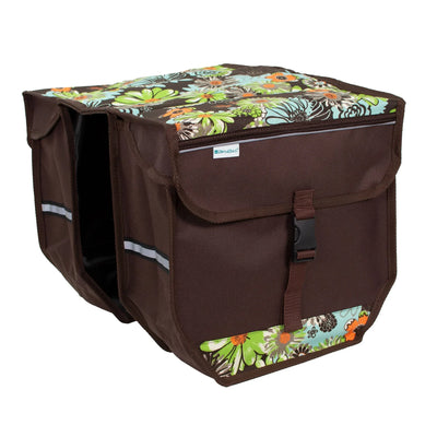 BikyBag Model T - Bicycle Double Pannier Bag (Green Meadow) - BikyBag