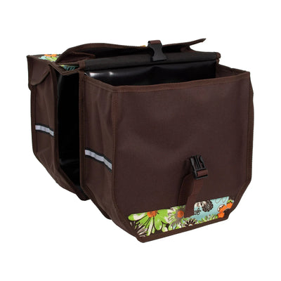 BikyBag Model T - Bicycle Double Pannier Bag (Green Meadow) - BikyBag