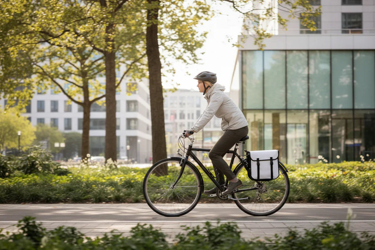 BikyBag Classic CW - Waterproof Bicycle Double Panniers (White) - BikyBag