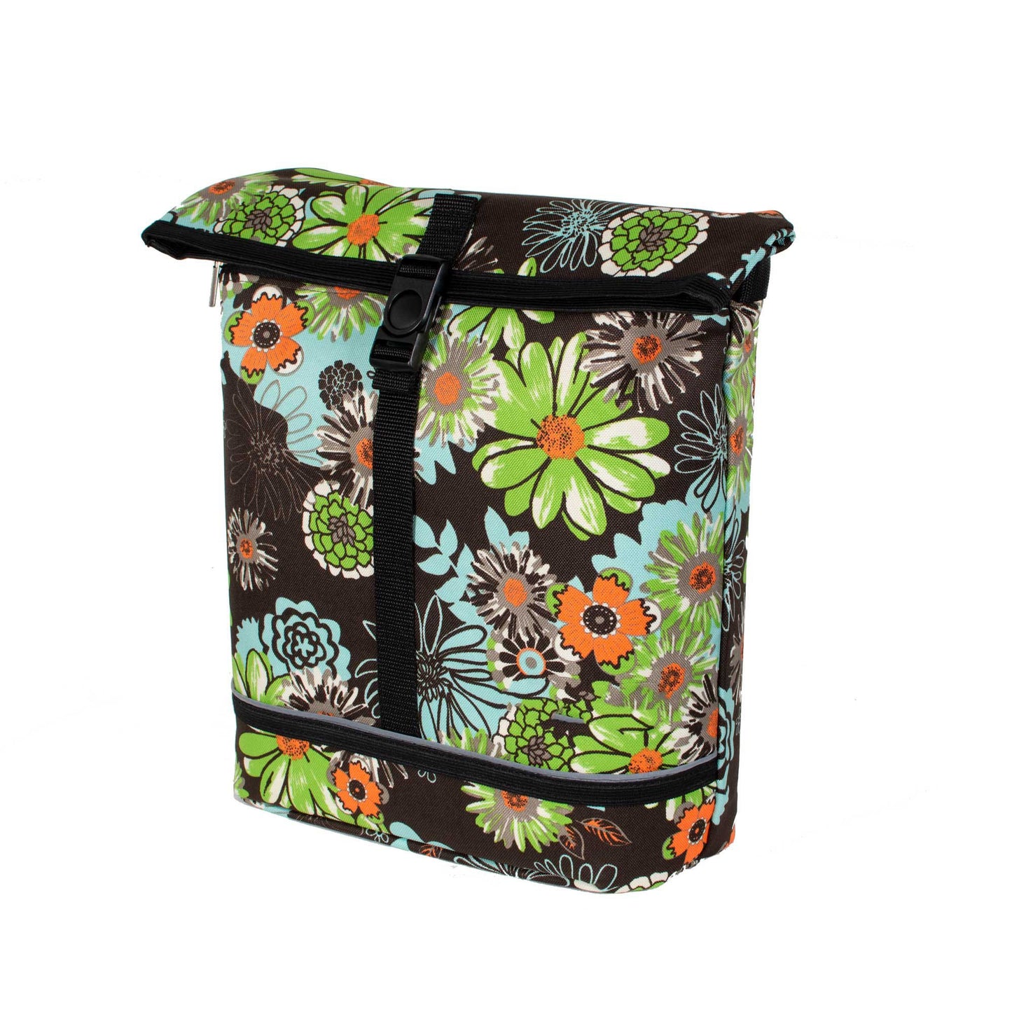 BikyBag Shopper - Bicycle Single Pannier Bike Bag (Green Meadow)