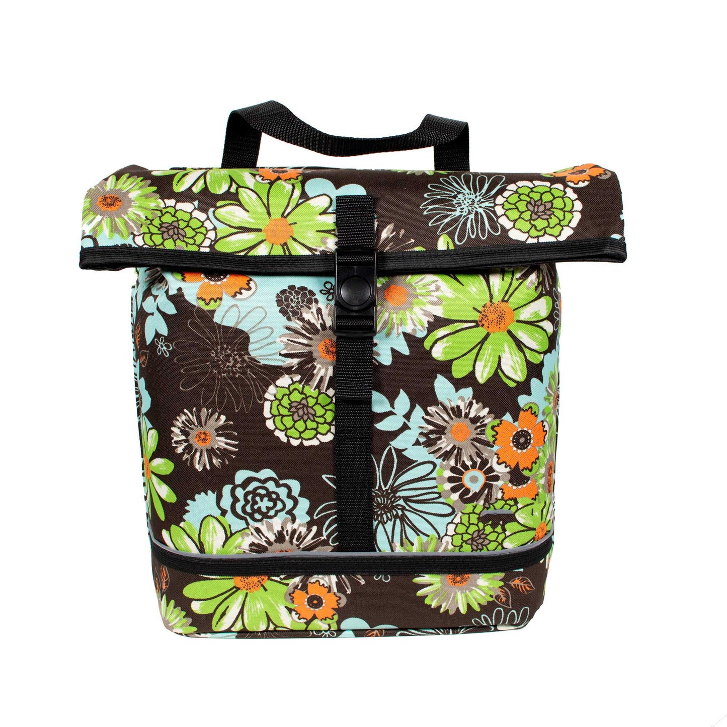 BikyBag Shopper - Bicycle Single Pannier Bike Bag (Green Meadow)