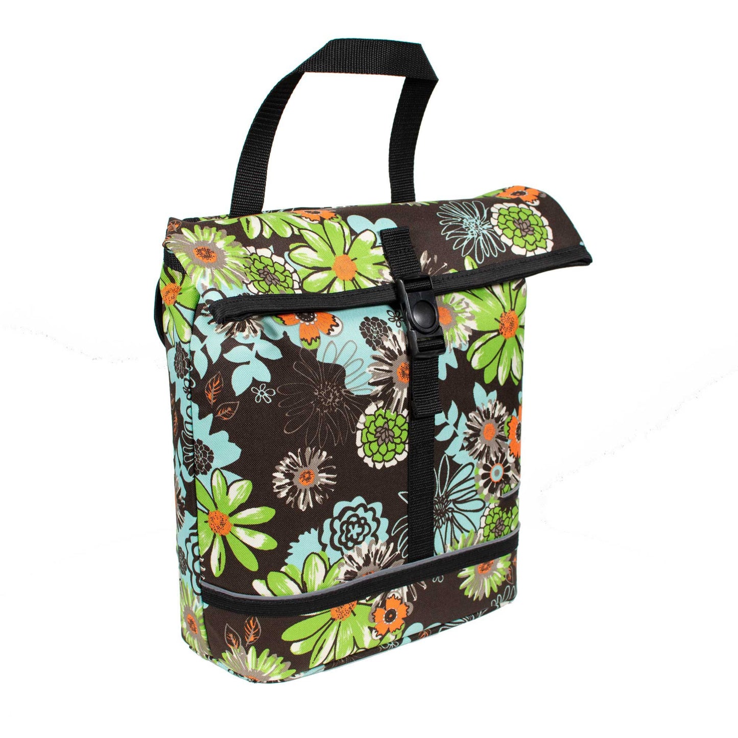 BikyBag Shopper - Bicycle Single Pannier Bike Bag (Green Meadow)