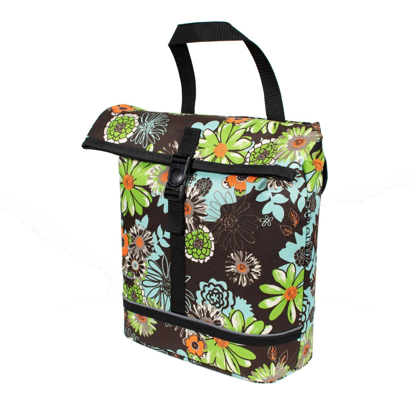 BikyBag Shopper - Bicycle Single Pannier Bike Bag (Green Meadow)