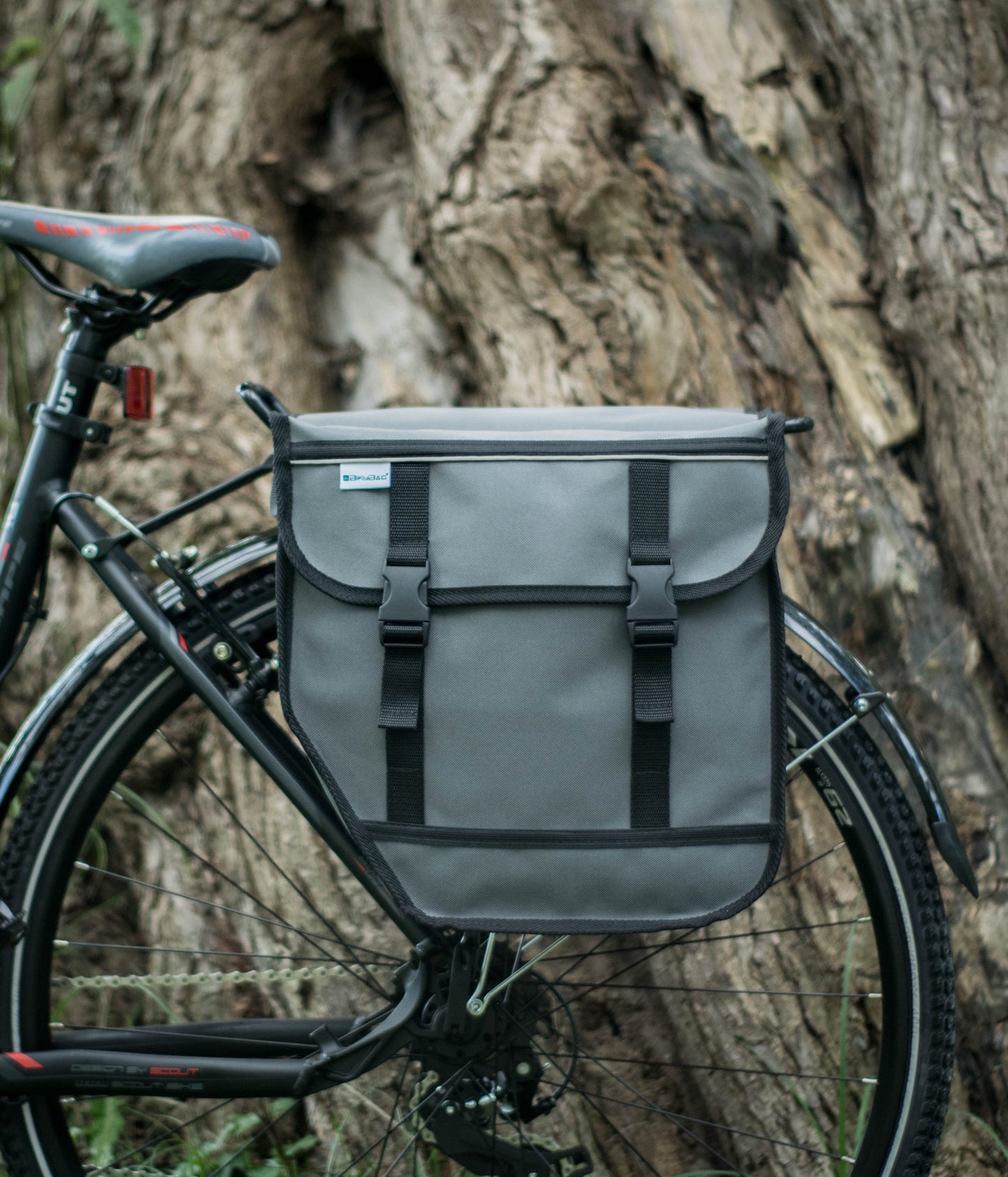 BikyBag Model M  - Bicycle Double Panniers (Grey)