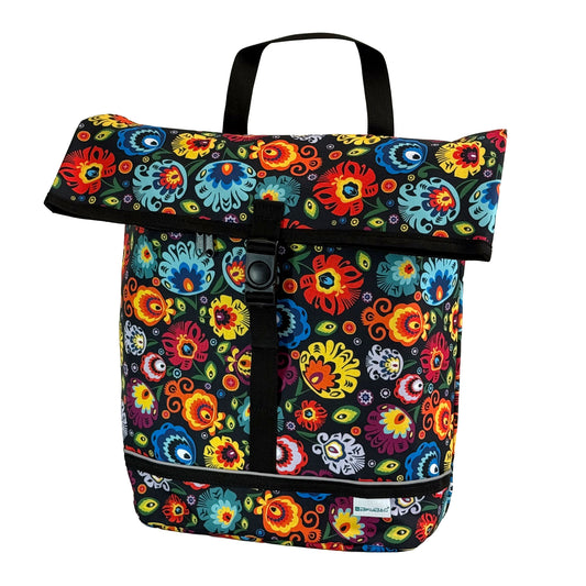 BikyBag Shopper - Bicycle Single Pannier Bag (Folklore Flowers)