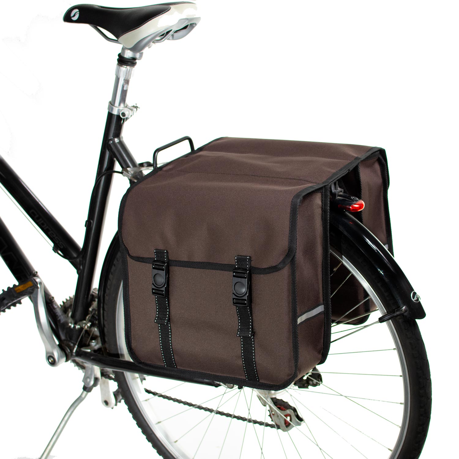 BikyBag Classic - Bicycle Double Pannier Bag (Brown) - BikyBag