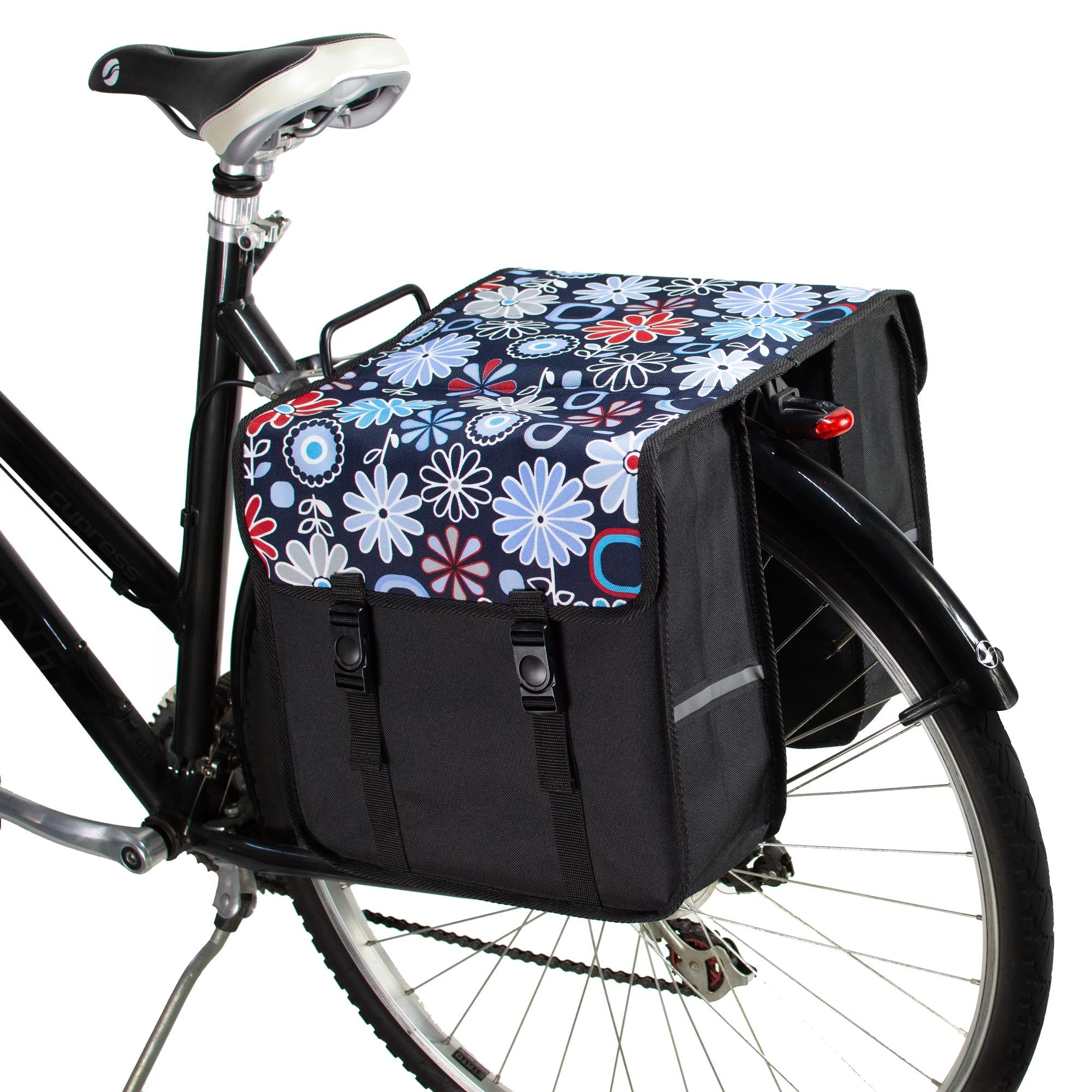 BikyBag Classic Bicycle Double Pannier Bag Daisy Flowers