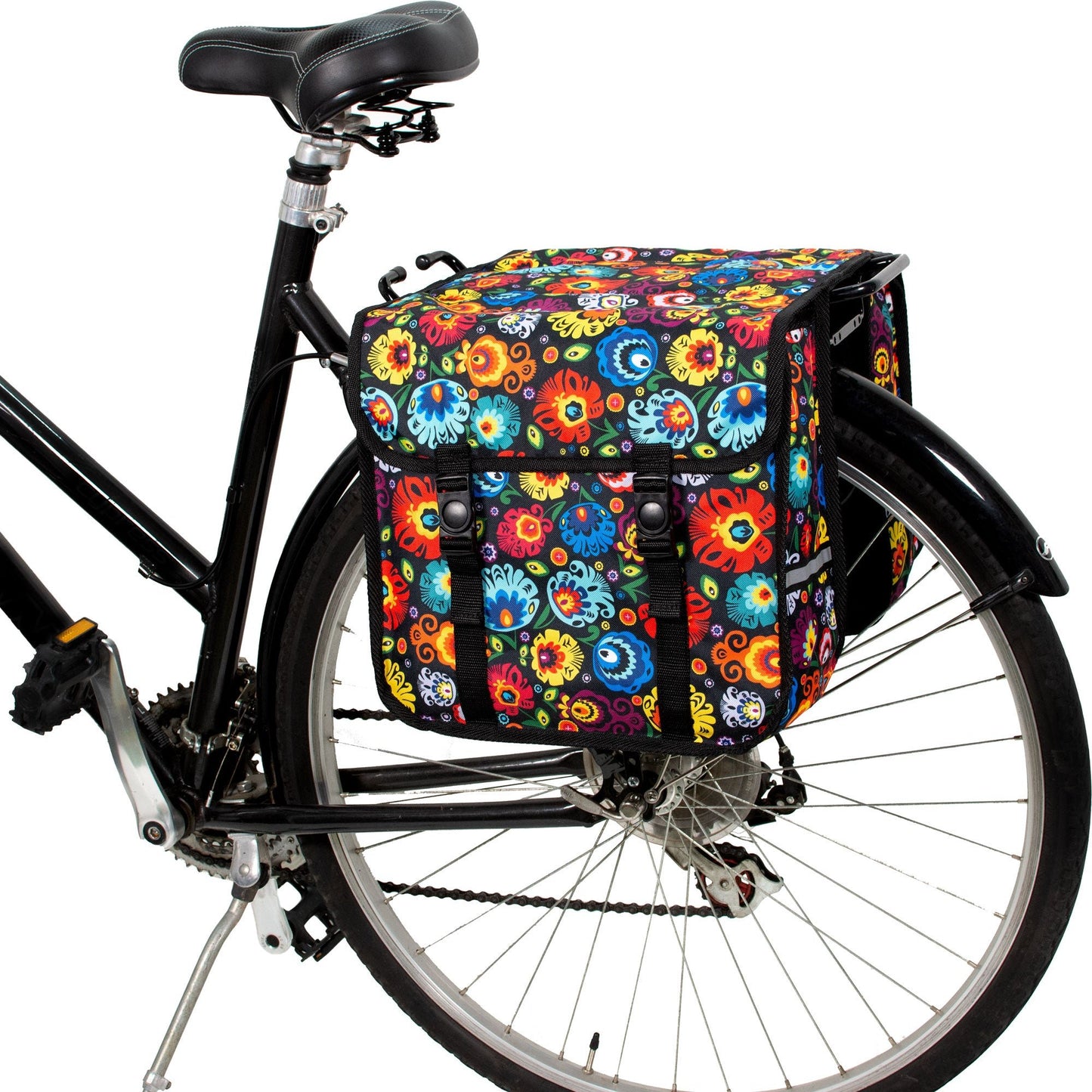 BikyBag Classic CE - Bicycle Double Pannier Bag (Folklore Flowers) - BikyBag