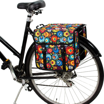 BikyBag Classic CE - Bicycle Double Pannier Bag (Folklore Flowers) - BikyBag