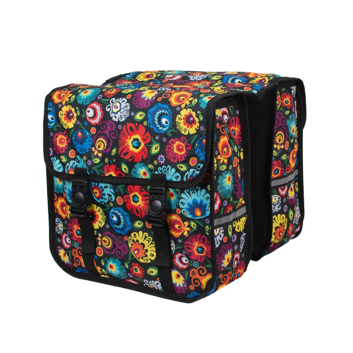 BikyBag Classic CE - Doppelpacktasche fürs Fahrrad (Folklore-Blumen) - BikyBag
