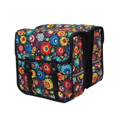 BikyBag Classic CE - Bicycle Double Pannier Bag (Folklore Flowers) - BikyBag