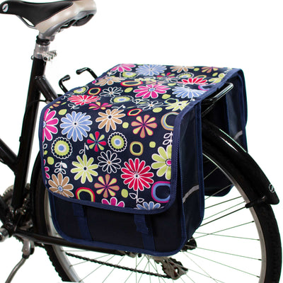 BikyBag Classic CL - Bicycle Double Pannier Bag (Pink Daisy) - BikyBag
