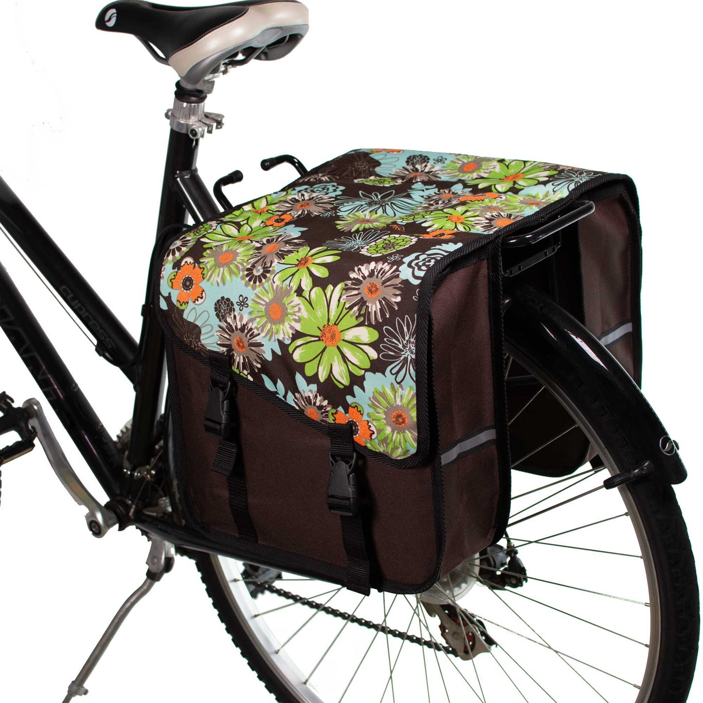 BikyBag Classic CS - Bicycle Double Panniers (Green Meadow) - BikyBag