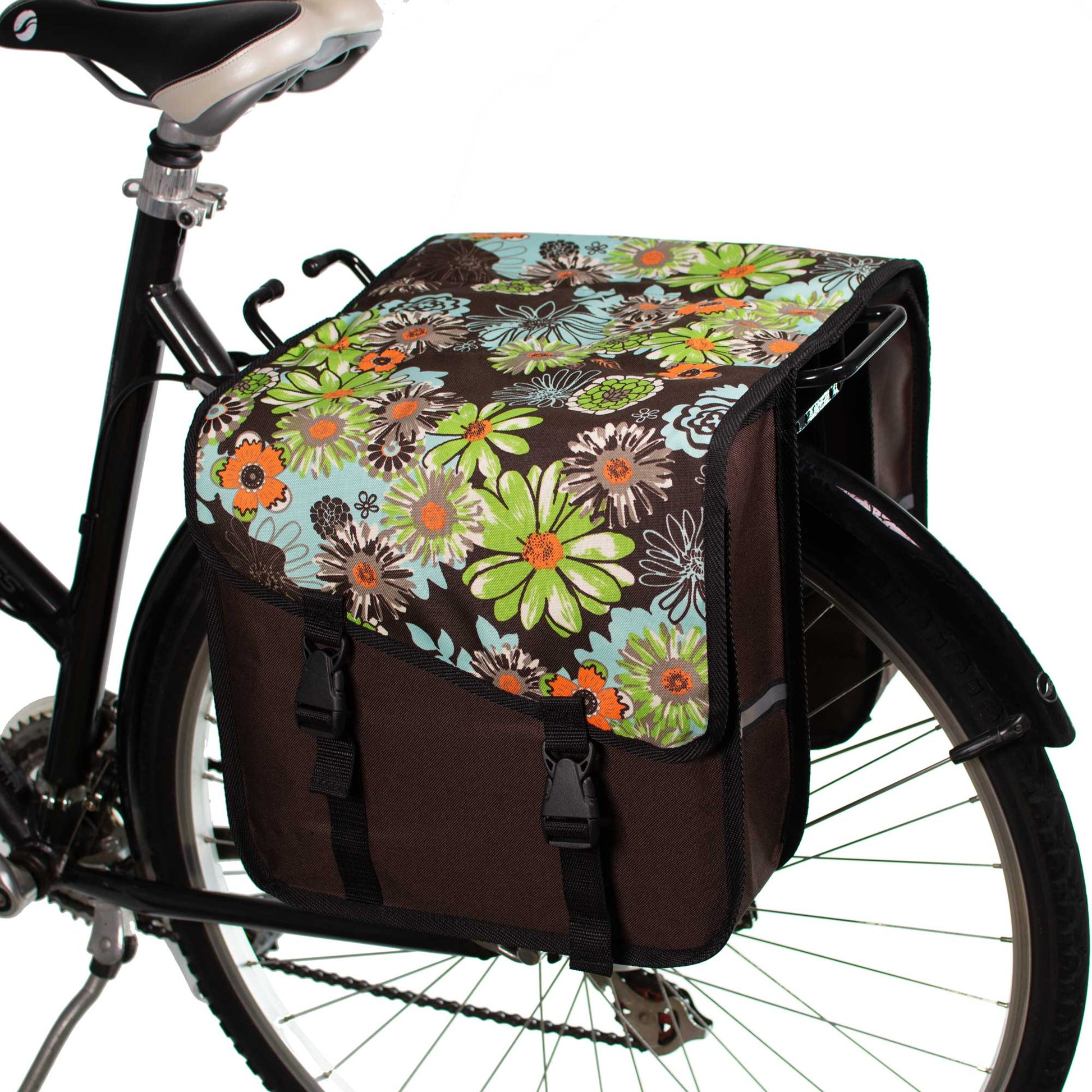 BikyBag Classic CS - Bicycle Double Panniers (Green Meadow) - BikyBag