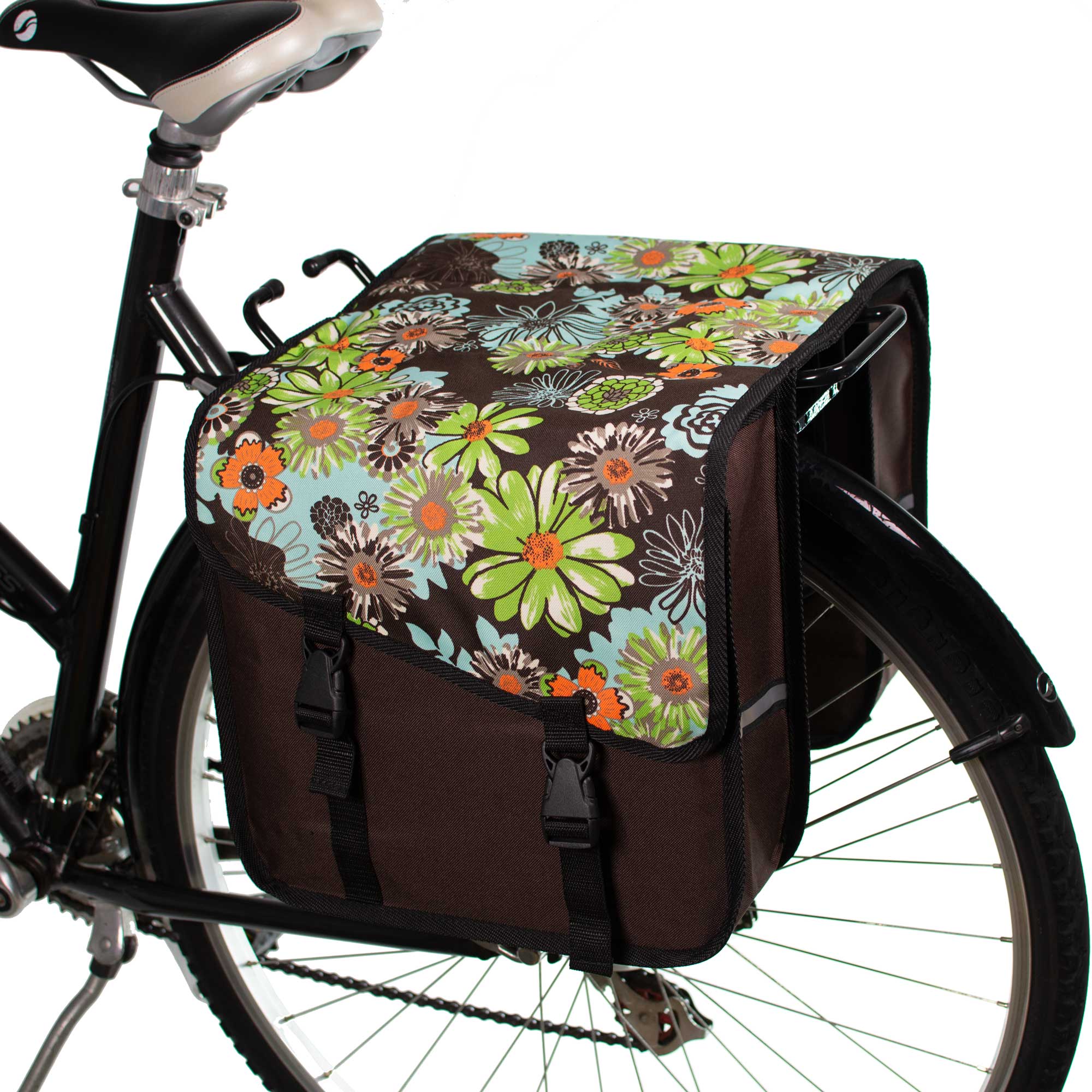 BikyBag Classic CS - Bicycle Double Panniers (Green Meadow) - BikyBag