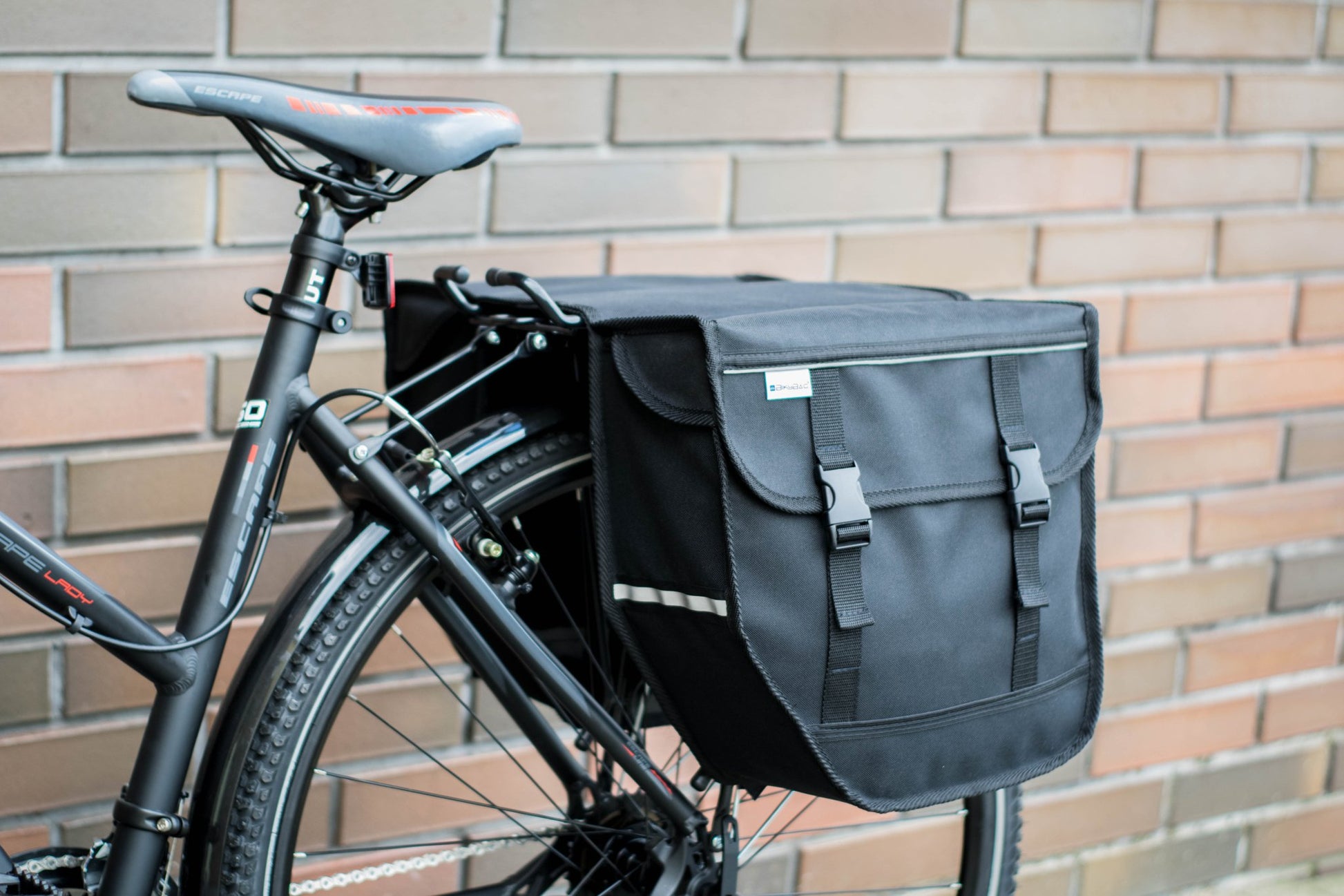 BikyBag Model M - Bicycle Double Panniers (Black) - BikyBag